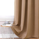 ChrisDowa 100% Blackout Curtains for Bedroom with Black Liner, 2 Thick Layers Total Blackout Thermal Insulated Grommet Window Curtains 2 Panels Set (Cappuccino, 52 x 84 Inch) by TinyTreasures Baby Boutique