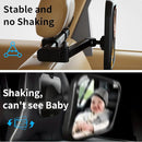 Baby Car Mirror Rear Facing, Safety Adjustable Car Seat Mirror for Baby Extendable Camera Monitor with Hook Clip Design Clear View ShatterProof + 2 Baby on Board Stickers,2 Seat Headrest Hook by TinyTreasures Baby Boutique