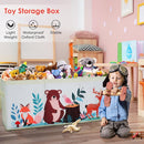 Toy Box Chest for Kids, Collapsible Oxford Toy Storage Box with Handles for Boys Girls, Extra Large Sturdy Waterproof Toy Organiser for Bedroom Playroom, 37.7×12.5×15.7 Inch (Forest Animals) by TinyTreasures Baby Boutique