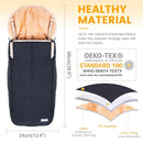 Orzbow Stroller Footmuff Universal | Faux Wool Baby Bunting Bag | Warm, Weather-proof, Adjustable Buckles | Winter Stroller Zipper Blanket Cover | Baby Sleeping Bag for Cold Weather Accessories, Black by TinyTreasures Baby Boutique