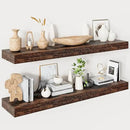 Heimlove 40 Inches Floating Shelves for Wall,9.3" Deep Rustic Brown Long Floating Shelves Set of 2,Large Display Shelf & Storage Shelf,Wall Shelf for Bathroom Bedroom Living Room Kitchen Office by CozyNest Decor
