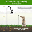60" Shepherds Hooks for Outdoor, Heavy Duty Bird Feeder Pole for Hanging Lantern, Hummingbird Feeder, 7 Prongs Base Shepherds Hook for Bird Feeders Outside,1 Pack, Black by GreenHaven Gardens