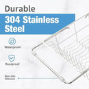 Dish Drying Rack in Sink, Small Dish Drainers for Inside Sink, Over The Sink Dish Racks, Stainless Steel Drying Rack with Utensil Holder, White by CozyNest Decor