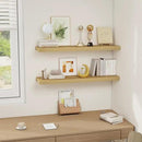 Fun Memories 36 x 8 Inch Floating Shelves for Wall, Farmhouse Bathroom Shelves Set of 2, Wood Wall Shelves 36 Inch Long, 36 x 8 x 1.4 Inch, Oak Color by CozyNest Decor