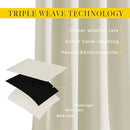 NICETOWN Bedroom Room Darkening Curtains - Triple Weave Grommet Top Thermal Insulated Solid Energy Saving Panels/Drapes for Villa/Hall, Beige, 1 Pair, 52 inches by 95 Inch by TinyTreasures Baby Boutique