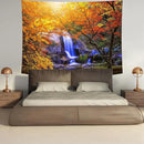 Delur Waterfall Tapestry Forest Nature Scenic Tree Mountain Sunset Tapestry Wall Hanging Natural Landscape Sunrise Headboard for Bedroom Living Room Home Decor (59.1" x 78.7") by CozyNest Decor