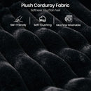 Belffin Plush Corduroy Modular Sectional Sofa with Pull Out Bed Convertible Small Sectional Corner Couch for Living Room Black Couch by CozyNest Decor