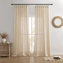Joydeco Linen Curtains 72 Inch Length 2 Panel Sets,Light Filtering Curtains for Bedroom 52 Inch Wide Living Room Drapes with Back Tabs & Rod Pockets (W52 x L72 Inch, Ecru) by CozyNest Decor