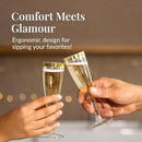 Prestee 48 Disposable Plastic Champagne Flutes with Gold Rim Glitter - Clear Toasting Glasses for Mimosa, New Year’s Eve Party, and Elegant Celebrations - Premium Quality Disposable Stemware by CozyNest Decor