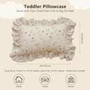 BuLuTu Cute Flower Rabbit Toddler Pillowcase for Girls Boys Soft Breathable Muslin Cotton Kids Pillow Covers, Animal Themed Small Pillow Case for Crib/Toddler Bed, 14"x20", Envelope Closure by TinyTreasures Baby Boutique
