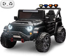 24V 2 Seater Ride On Truck with Remote Control 4WD Electric Car for Kids Ride On Car Battery Powered Ride On Toy Car with Music Player, LED Lights, Bluetooth, Rear Shock Absorber, Black by TinyTreasures Baby Boutique