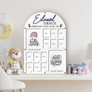 Personalized My First Year Photo Frame | 12 Months Picture Frame For Baby First Year | Displays Two 4x6 Photo and Twelve 2x3 Pictures | Birthday Party Decor Newborn Memory Keepsake, Rainbow by TinyTreasures Baby Boutique