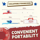 Kids Fishing Pole, Telescopic Fishing Rod, Toddler Collapsible Fishing Rod and Reel Combo with Tackle Box, Fishing Line, Bobber, and Soft Lures for Boy, Girl, Youth, Beginner, Over 4 Years Old by TinyTreasures Baby Boutique