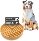 The Slowdown Bowl Silicone Slow Feeder for Dogs & Puppies, Slow Eating, Modern Lick Mat Design, Reduces Gulping, Fits 2 Cups 7.5” Across x 1.5” Tall, Mealtime Challenge, Medium-Honey by CozyNest Decor