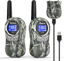 QNIGLO Camping Walkie Talkies for Kids Rechargeable, Camo Kids Walkie Talkies for Boys Girls fit Outdoor Adventure Game Spy Gear Hiking, Army Police Toys for 3 4 5 6-12 Year Old by TinyTreasures Baby Boutique