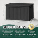 230 Gallon Outside Storage Box, Resin All Weather Storage Cabinet, Large Deck Box for Garden Tools, Patio Furniture, Sports Equipment, Black by CozyNest Decor