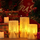 Gold Deer Flameless Candles with 6H Timer, Set of 3 Real Wax LED Flickering Candles, Christmas Pillar Candles with Gold Elk Decor for Home Party Decorations(H6 x D3) by GreenHaven Gardens