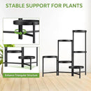 iDavosic.ly 6 Tier Large Plant Stand Indoor with 10 Inch Wide Tray, Tiered Corner Metal Outdoor Flower Display Holder Shelf, Folding Tall Rack for Patio Porch Living Room, Modern Black by GreenHaven Gardens