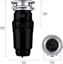 Waste Maid 10-US-WM-048-3B Garbage Disposal Anti-Jam Stainless Steel Food Waste Grinding System, 1/3 HP Compact, Black by CozyNest Decor