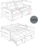 3 in 1 Sleeper Sofa Bed, Futon Sofa Bed for Living Room with Side Pocket, Blue Sleepers Sofas Couch with Pullout Beds, Convertible Love Seat Sleepers couch for Living Room, Bedroom, Small Space by CozyNest Decor