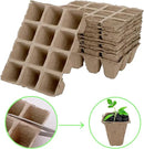 Jucoan 40 Pack Peat Pots Seed Starter Trays, 480 Cells Germination Seedling Pots, Organic Biodegradable Plant Germination Tray with 40 Plant Labels for Vegetable Flower, Herbs, Indoor Outdoor Garden by GreenHaven Gardens
