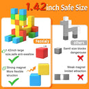 Magnetic Blocks,1.42 inch 32pcs Large Magnetic Building Block for Toddlers 3 4 5 6 7 8 Year Old Boys Girls Color Magnet Cubes Learning Toys for Kids 1-3 Sensory Toys Age 4-8 Gift by TinyTreasures Baby Boutique