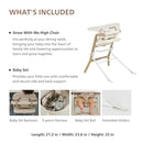Unilove Grow with Me 2-in-1 Baby High Chair – Adjustable Toddler Chair with Baby Set, Removable Harness, One-Hand Seat & Footrest Adjustment, for Ages 6-60 Months - Sandy Beige by TinyTreasures Baby Boutique