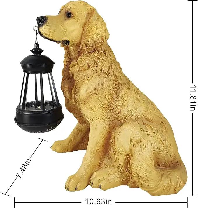 Notakia Golden Retriever Statue Outdoor with Solar Led Home Garden Decoration Windproof Lamp Realistic Dog Decor(Golden Retriever &LED), photo 3 of 7
