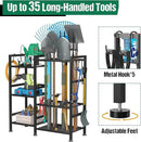 keomaisyto Garden Tool Organizer for Garage Organization, 3 Tier Yard Tool Storage Rack with 35 Long-Handled Tool Slots, Heavy Duty Garden Tool Holder with Large Hooks for Shed, Yard, Garage by GreenHaven Gardens