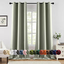 MIULEE Sage Green Blackout Curtains for Bedroom Living Room 96 Inches Long 2 Panels, Thermal Insulated Room Darkening Drapes Solid Grommet Top Noise Reducing Light Green Window Treatments 40x96 Inch by TinyTreasures Baby Boutique