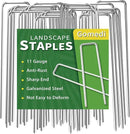 Landscape Staples Galvanized 10 Inch 60 Pcs, Metal Garden Stakes 1.6 Inch, Garden Staples for Weed Barrier Lawn 11 Gauge by CozyNest Decor