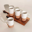 MORA Ceramics 12oz Coffee Mug Set of 4 - Ceramic Tea Cups with Handle - Microwave and Dishwasher Safe, Perfect For Cup or Mug Lovers - Rustic Matte Glaze, Modern Design Mugs - Petro by CozyNest Decor