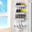4 Pack Magnetic Spice Rack Organizer for Refrigerator and Oven, Light Gray Fridge Organizers and Storage for Kitchen by CozyNest Decor
