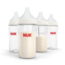 NUK Perfect Match 2-in-1 Natural and Anti-Colic Bottle with Medium Flow, Wide, Adaptable Nipple, 8oz., 4 Pack, BPA Free by TinyTreasures Baby Boutique