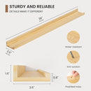 Picture Ledge Shelf, Solid Pine Wood Floating Shelves Set of 2, 32 Inches Nursery Book Shelves for Toys Storage, Kids Bookshelf Wall Mounted for Living Room Decor Photo Frames, Unfinished Natural by TinyTreasures Baby Boutique
