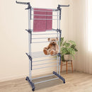 Bigzzia Clothes Drying Rack Folding Drying Rack Clothing 4 Tier Clothes Horses Rack Stainless Steel Laundry Drying Rack with Two Side Wings Grey by TinyTreasures Baby Boutique