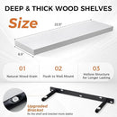 Fun Memories Floating Shelves for Wall, 22.5" Rustic Wood Deep Wall Mounted Shelves with Invisible Brackets for Decor & Storage, Floating Shelf for Living Room, Bathroom (White, Set of 2) by CozyNest Decor