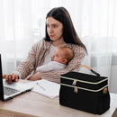 Breastmilk Cooler Bag with 6 Ice Pack, Wearable Breast Pump Bag Compatible with Willow, Elvie, Medela & Momcozy M5/S12 Pro Pumps & Accessories for Work, Travel and Family Use Black by TinyTreasures Baby Boutique