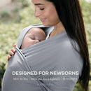 Comfy Cubs Baby Wrap Carrier - Soft & Secure Fit Cotton Blend Baby Carrier Newborn to Toddler - Hands-Free & Lightweight Infant Wrap - Adjustable, One Size Fits All Toddler Sling - Slate Grey by TinyTreasures Baby Boutique