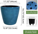 Dexceder 18x17 Self Watering Planter with Wheels Indoor Outdoor, Inner Pot Design, Thickened Large Floor Standing Flower Plant Pot with Water Level Indicator (Peacock Blue Gradient) by CozyNest Decor