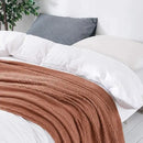 MIULEE Fall Orange Knitted Throw Blanket for Couch Boho Terracotta Rust Textured Cozy Woven Blanket with Tassels for Sofa Chair Bed Living Room Acrylic Wave Pattern 60"x80" by CozyNest Decor