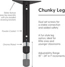 Factory Direct Partners FDP Rectangle Activity School and Classroom Kids Table (30 x 72 inch), Chunky Toddler Leg, Adjustable Height 15-24 inches - Maple Top and Black Edge by CozyNest Decor