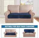 H.VERSAILTEX Velvet Stretch Couch Cushion Cover Plush Cushion Slipcover for Chair Loveseat Sofa Cushion Furniture Protector Seat Cushion Sofa Cover (2 Piece Large Sofa Cushion Covers, Navy) by CozyNest Decor