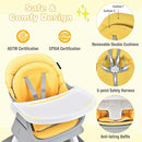 HONEY JOY 8 in 1 Baby High Chair, Convertible Highchair for Babies and Toddlers/Table and Chair Set/Building Block Table/Booster Seat/Stool/Toddler Chair with Safety Harness(Yellow) by TinyTreasures Baby Boutique