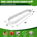 A ANLEOLIFE 12X3X1.5 ft Galvanized Raised Garden Beds Outdoor, Oval Extra Large Metal Planter Box for Planting Vegetables Flowers Herb, Anti-Rust & Easy-Setup, Antique White by GreenHaven Gardens