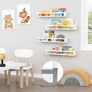 Forbena 24 Inch Wall Bookshelf for Kids Bedroom Set of 4, White Floating Nursery Book Shelves for Baby Toddler Children Girls Boys Room Decor, Large Wood Wall Mount Bookshelves and Toy Storage by TinyTreasures Baby Boutique