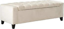Christopher Knight Home Hikaru Velvet Storage Ottoman, Ivory 19.75”D x 50.00”W x 17.48”H by CozyNest Decor