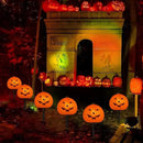4 Pack Halloween Pumpkin Pathway Lights - 7Ft Outdoor Decorative String Lights with 4 Jack-O-Lantern Stake Lights for Halloween Yard, Garden, Walkway, Party and Lawn Decorations, Waterproof by GreenHaven Gardens