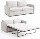 Queen Pull Out Sofa Bed, 2-in-1 Convertible Sleeper Sofa Couch with Memory Foam Mattress, 3-Seater Sofa Bed Queen with Arms for Living Room & Small Spaces, Beige by CozyNest Decor