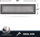 PURRUGS Dirt Trapping Door Mat 24" x 84", Non-Slip/Skid Machine Washable Entryway Rug, Shoes Scraper, Area Rug, Super Absorbent Welcome Mat for Muddy Wet Shoes and Paws, Light Grey & Dark Grey by CozyNest Decor